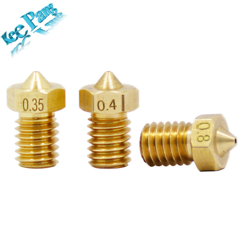 5 cái/lốc V5 V6 Vòi Phun 0.2 0.25 0.3 mét 0.35 0.4 mét 0.5 0.6 0.8 1.0 Phần Đồng 1.75 mét Filament M6 Threaded Brass Máy In 3D bộ phận