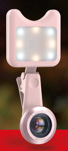 APEXEL LED Selfie Light Fill-in light +0.36X Wide Angle Lens + 15X Macro Lens Kit For iPhone Samsung phones